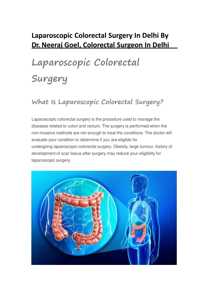 laparoscopic colorectal surgery