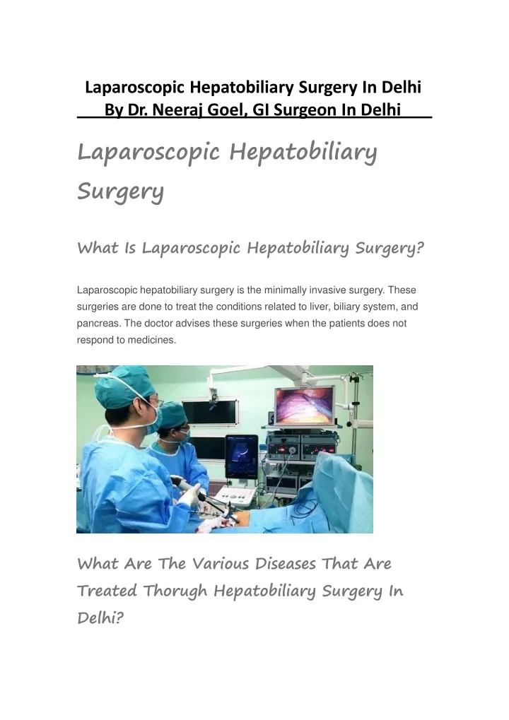 laparoscopic hepatobiliary surgery in delhi