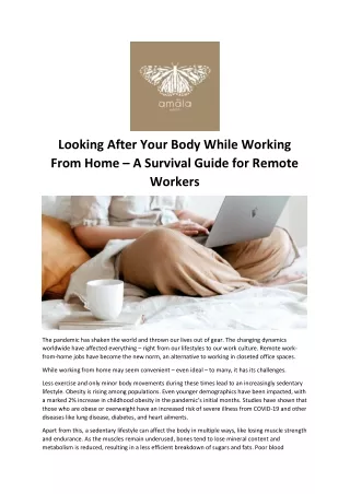 looking after your body while working from home