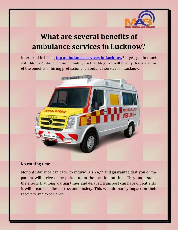 what are several benefits of ambulance services