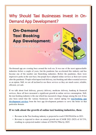 why should taxi businesses invest