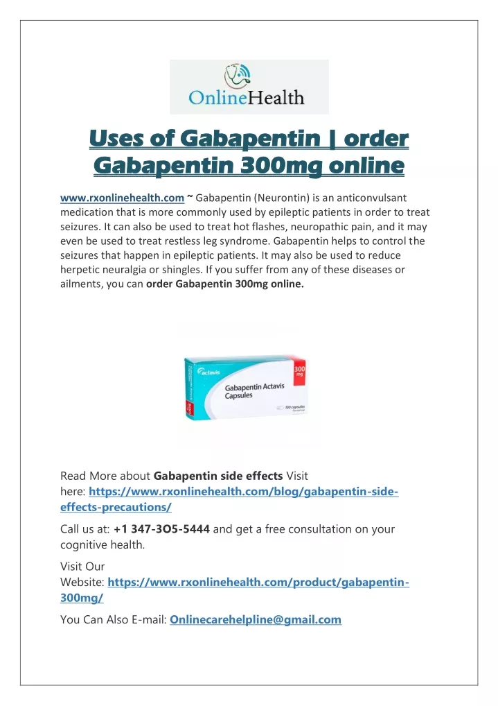 uses of gabapentin order uses of gabapentin order