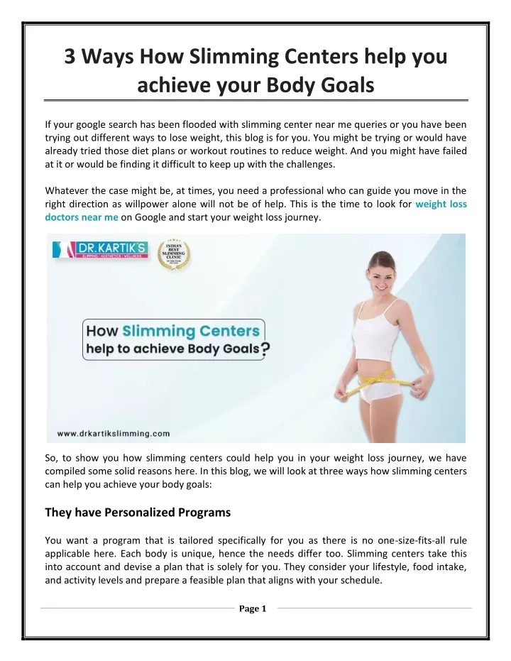 3 ways how slimming centers help you achieve your