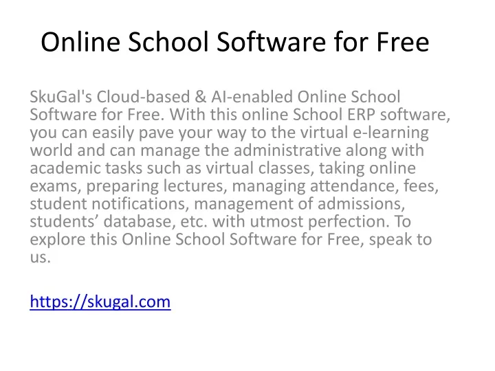 online school software for free