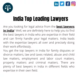 India Top Leading Lawyers - Vkeel.com