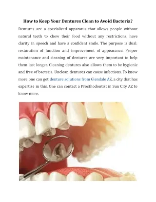 How to Keep Your Dentures Clean to Avoid Bacteria_