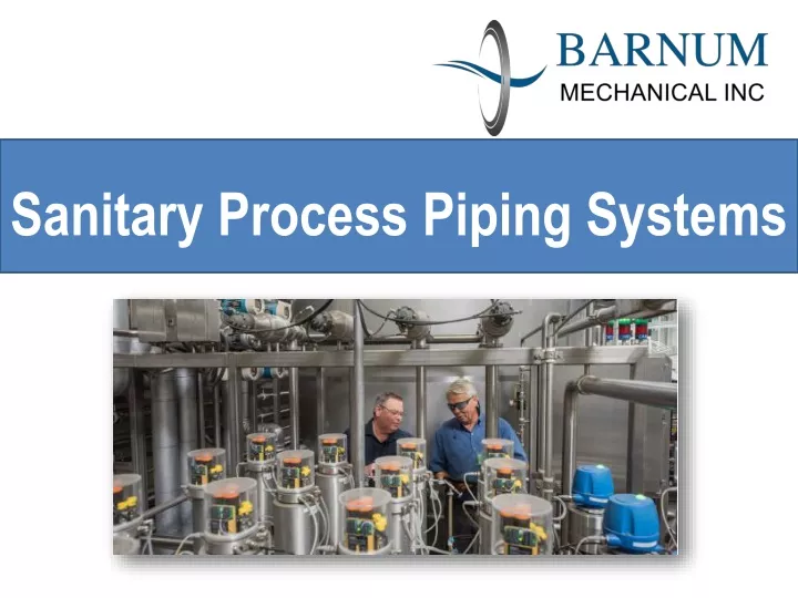 sanitary process piping systems