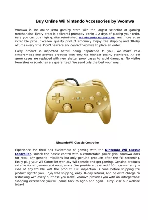 Buy Olline Wii Nintendo Accessories by Voomwa