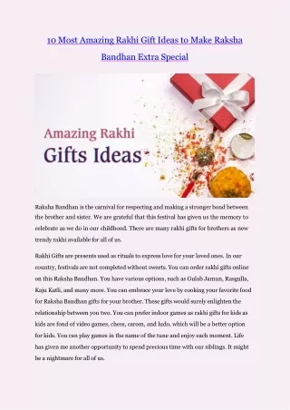 10 Most Amazing Rakhi Gift Ideas to Make Raksha Bandhan Extra Special