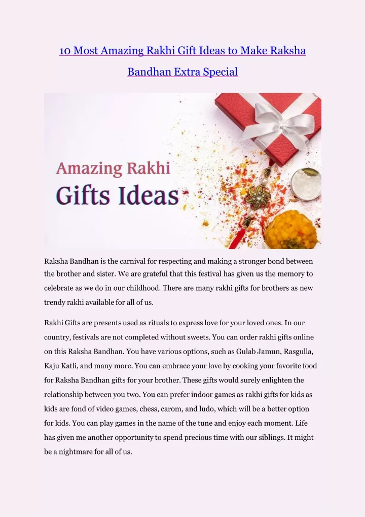 10 most amazing rakhi gift ideas to make raksha