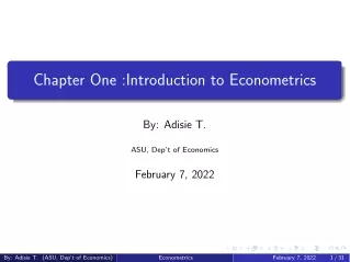 chapter one introduction to econometrics