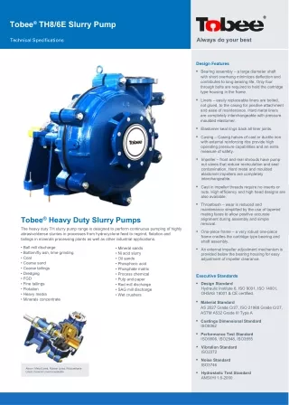 tobee th 8 6e slurry pump