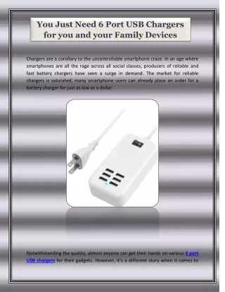 You Just Need 6 Port Usb Chargers for You and Your Family Device