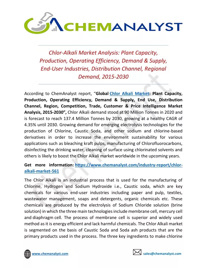 chlor alkali market analysis plant capacity