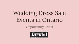 Bridal Sale Event Ontario