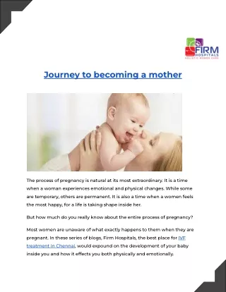 journey to becoming a mother