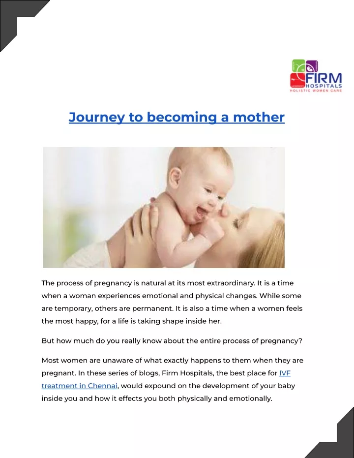 journey to becoming a mother