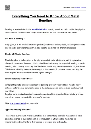 Everything You Need to Know About Metal Bending