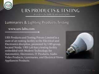 Luminaries & Lighting Product Testing Services