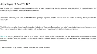 advantages of beef tri tip one common cut of beef