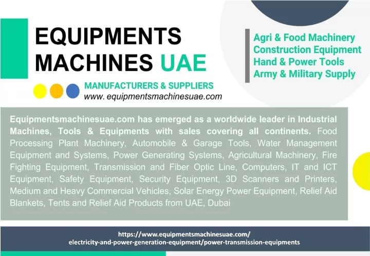 https www equipmentsmachinesuae com electricity