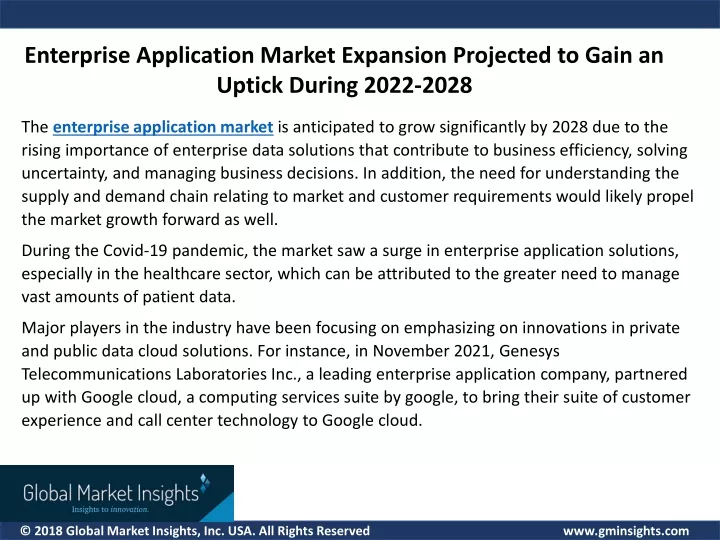 enterprise application market expansion projected