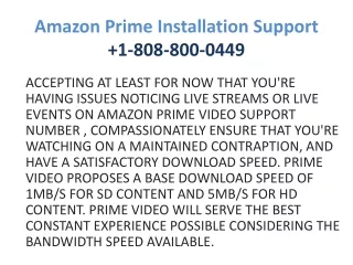 Amazon Prime Installation Support