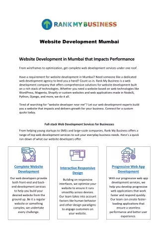 website development mumbai