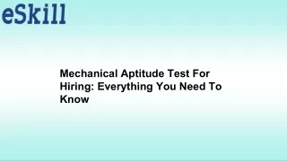 mechanical aptitude test for hiring everything