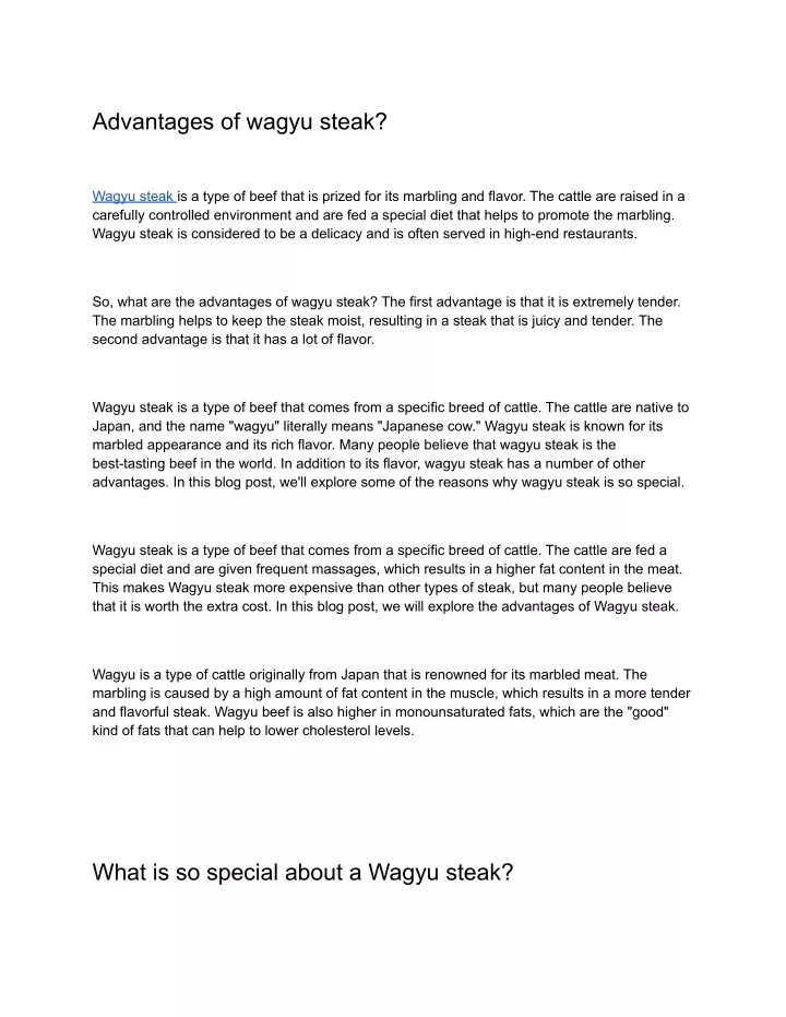 advantages of wagyu steak