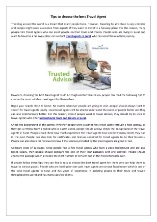 Tips to choose the best Travel Agent