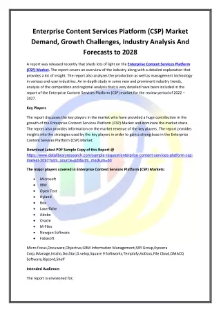 enterprise content services platform csp market