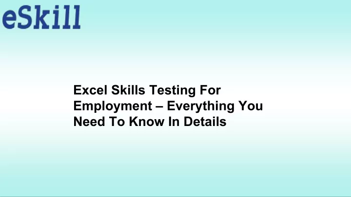 excel skills testing for employment everything
