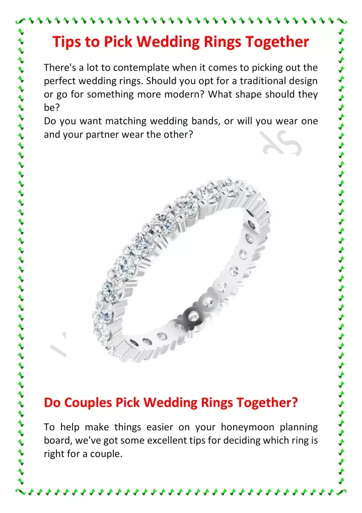 tips to pick wedding rings together