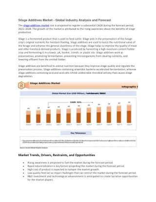 silage additives market global industry analysis