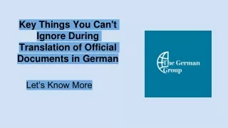 Key Things You Can't Ignore During Translation of Official Documents in German