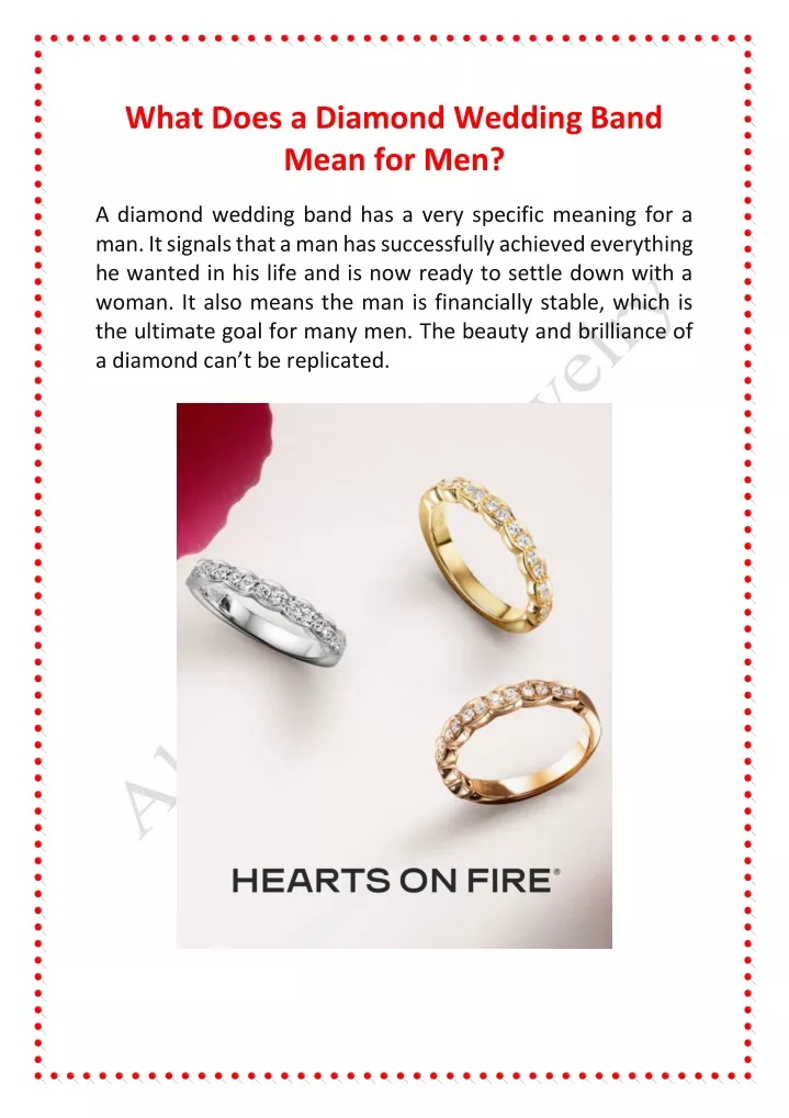 what does a diamond wedding band mean for men