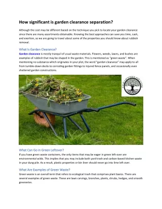 how significant is garden clearance separation
