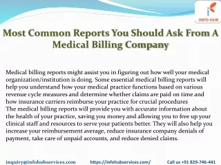 most common reports you should ask from a medical