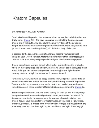 Kratom Capsules