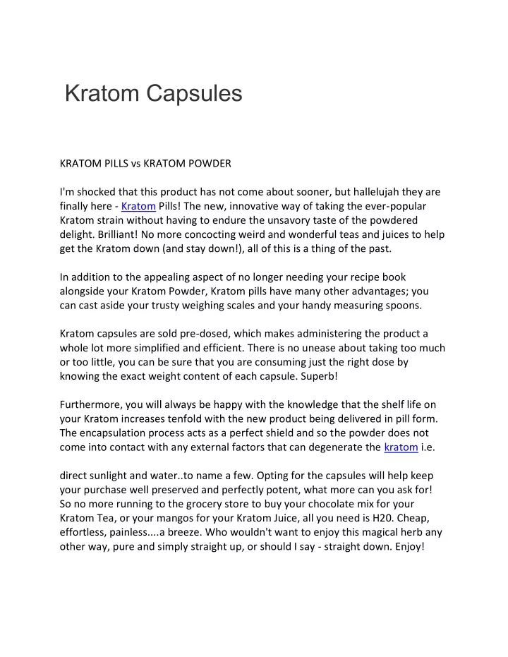 kratom capsules