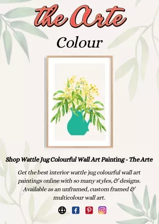 Shop Wattle Jug Colourful Wall Art Painting - The Arte