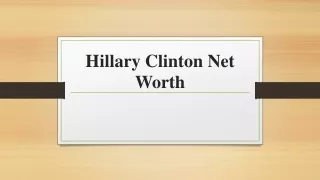 hillary clinton net worth
