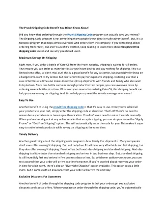 the pruvit shipping code benefit you didn t know