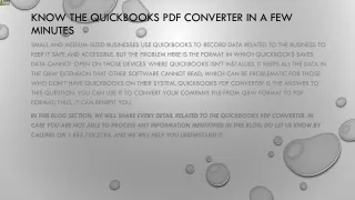 know the quickbooks pdf converter in a few minutes