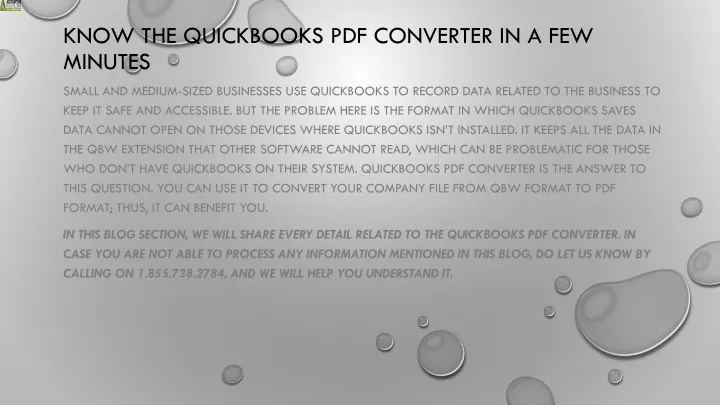 know the quickbooks pdf converter in a few minutes