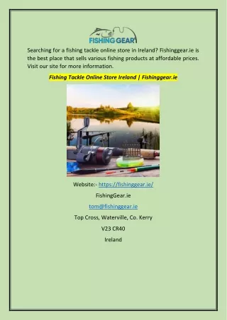 Fishing Tackle Online Store Ireland | Fishinggear.ie
