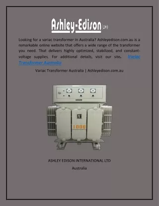 Variac Transformer Australia  Ashleyedison.com.au