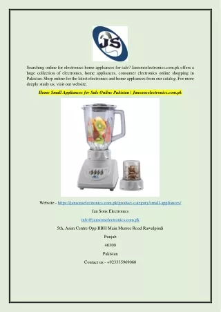 Home Small Appliances for Sale Online Pakistan | Jansonselectronics.com.pk