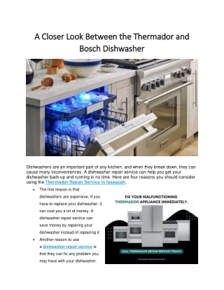 A Closer Look Between the Thermador and Bosch Dishwasher